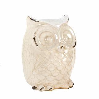 Cheap Home Decor Distressed White Owl Figurine