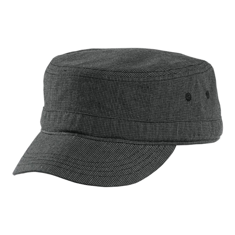 District Houndstooth Military Hat DT619-Caps-Black/Charcoal-OSFA-JadeMoghul Inc.