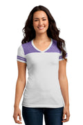 District Juniors Varsity V-Neck Tee. DT264-T-shirts-White/ Purple-4XL-JadeMoghul Inc.