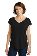 District Made Ladies Drapey Cross-Back Tee. DM416-T-shirts-Black-4XL-JadeMoghul Inc.