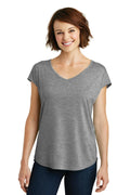 District Made Ladies Drapey Cross-Back Tee. DM416-T-shirts-Heathered Nickel-4XL-JadeMoghul Inc.