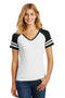 District Made Ladies Game V-Neck Tee. DM476-T-shirts-White/ Black-4XL-JadeMoghul Inc.