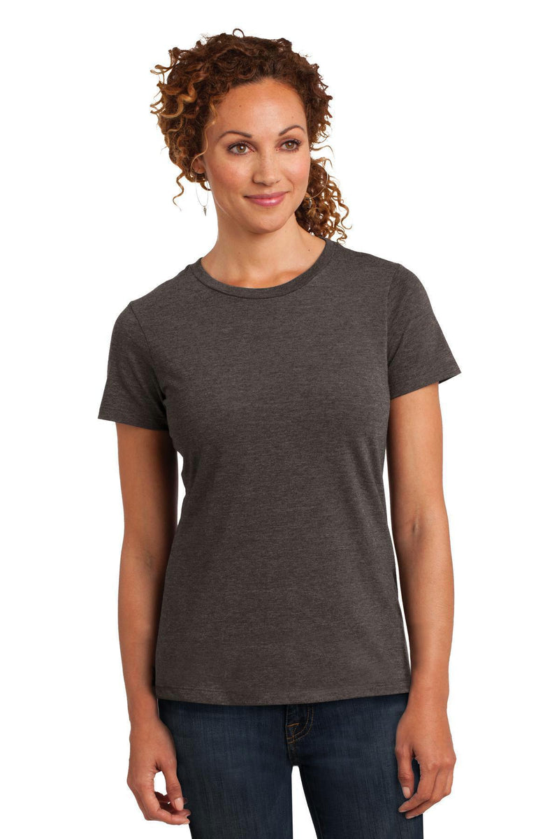 District Made Ladies Perfect Blend Crew Tee. DM108L-T-shirts-Heathered Brown-4XL-JadeMoghul Inc.