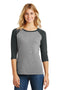 District Made Ladies Perfect Tri 3/4-Sleeve Raglan. DM136L-T-shirts-Black Frost/ Grey Frost-4XL-JadeMoghul Inc.