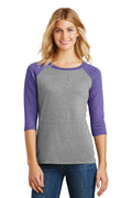 District Made Ladies Perfect Tri 3/4-Sleeve Raglan. DM136L-T-shirts-Purple Frost/ Grey Frost-4XL-JadeMoghul Inc.