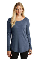 District Made Ladies Perfect Tri Long Sleeve . DT132L-T-shirts-Navy Frost-XS-JadeMoghul Inc.