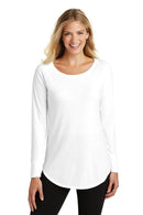 District Made Ladies Perfect Tri Long Sleeve . DT132L-T-shirts-White-XS-JadeMoghul Inc.