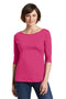 District Made Ladies Perfect Weight 3/4-Sleeve Tee. DM107L-T-shirts-Dark Fuchsia-4XL-JadeMoghul Inc.