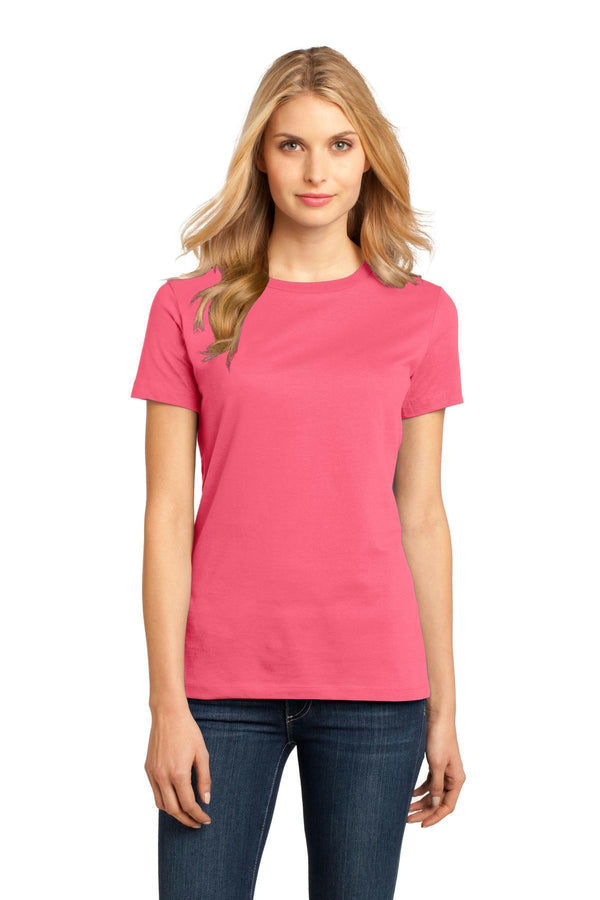 District Made Ladies Perfect Weight Crew Tee. DM104L-T-shirts-Coral-XS-JadeMoghul Inc.