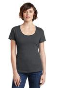 District Made Ladies Perfect Weight Scoop Tee. DM106L-T-shirts-Charcoal-4XL-JadeMoghul Inc.