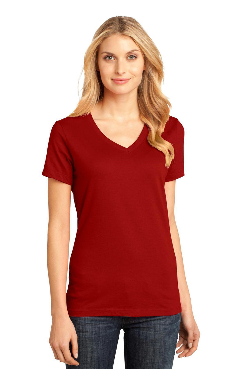 District Made - Ladies Perfect Weight V-Neck Tee. DM1170L-T-shirts-Classic Red-4XL-JadeMoghul Inc.