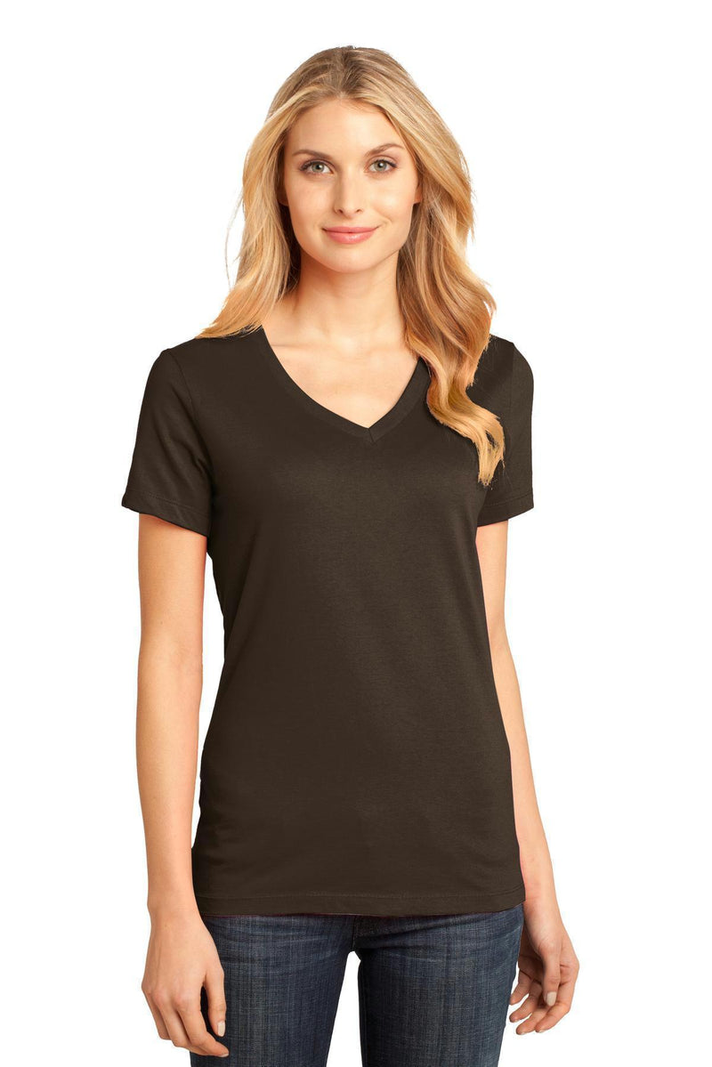 District Made - Ladies Perfect Weight V-Neck Tee. DM1170L-T-shirts-Espresso-4XL-JadeMoghul Inc.