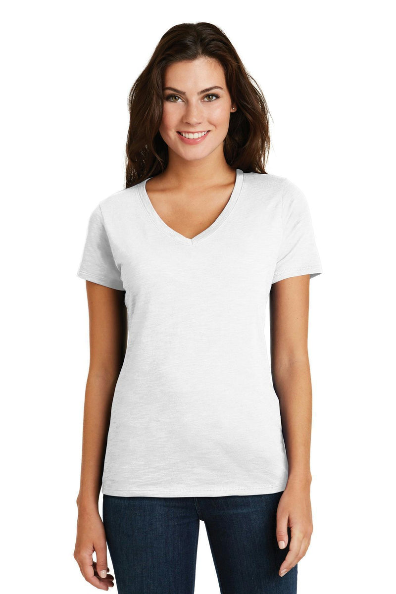 District Made Ladies Super Slub V-Neck Tee. DM3501-Ladies-White-4XL-JadeMoghul Inc.