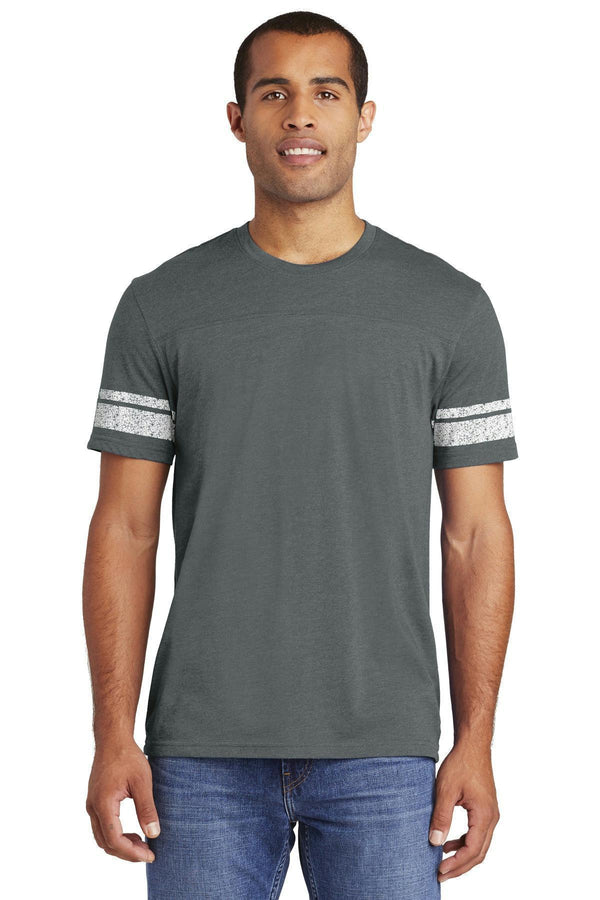 District Made Mens Game Tee. DT376-T-shirts-Heathered Charcoal/ White-XS-JadeMoghul Inc.