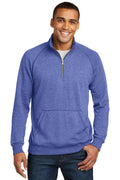 District Made Mens Lightweight Fleece 1/4-Zip. DM392-Sweatshirts/fleece-Heathered Deep Royal-3XL-JadeMoghul Inc.