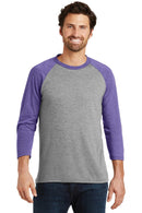 District Made Men's Perfect Tri 3/4-Sleeve Raglan. DM136-T-shirts-Purple Frost/ Grey Frost-4XL-JadeMoghul Inc.