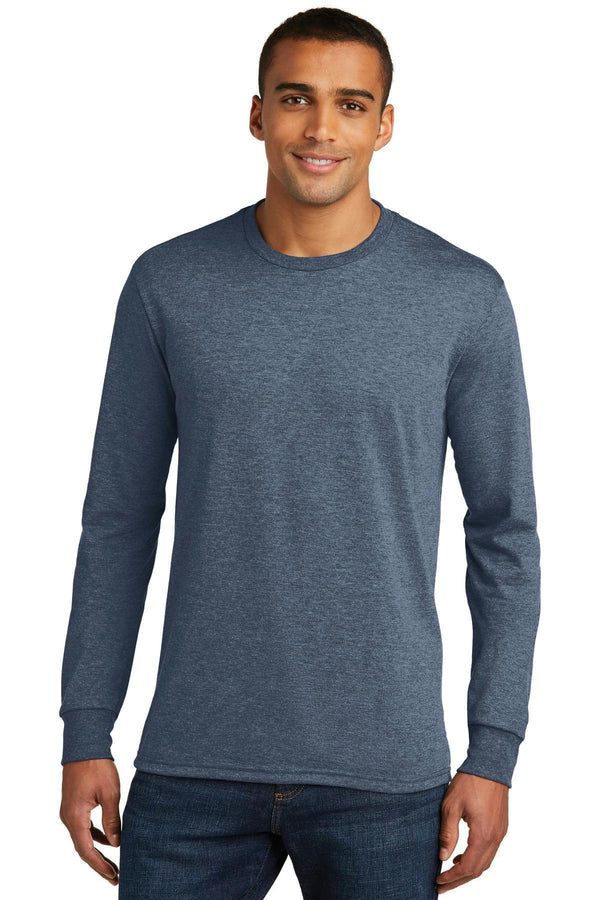 District Made Men's Perfect Tri Long Sleeve Crew Tee. DM132-T-shirts-Navy Frost-3XL-JadeMoghul Inc.