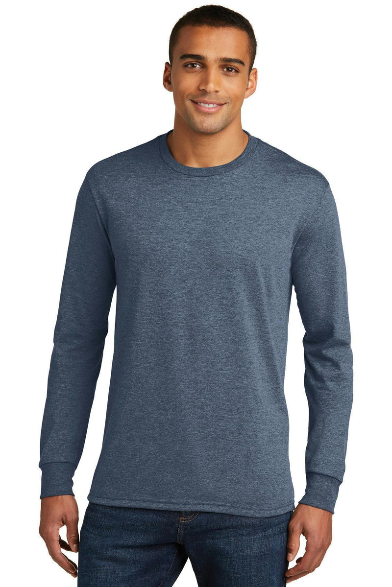 District Made Men's Perfect Tri Long Sleeve Crew Tee. DM132-T-shirts-Navy Frost-4XL-JadeMoghul Inc.