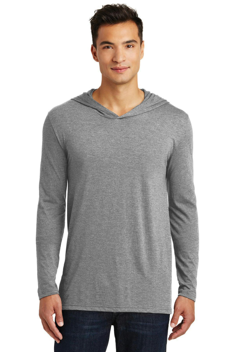 District Made Men's Perfect Tri Long Sleeve Hoodie. DM139-T-shirts-Grey Frost-XL-JadeMoghul Inc.