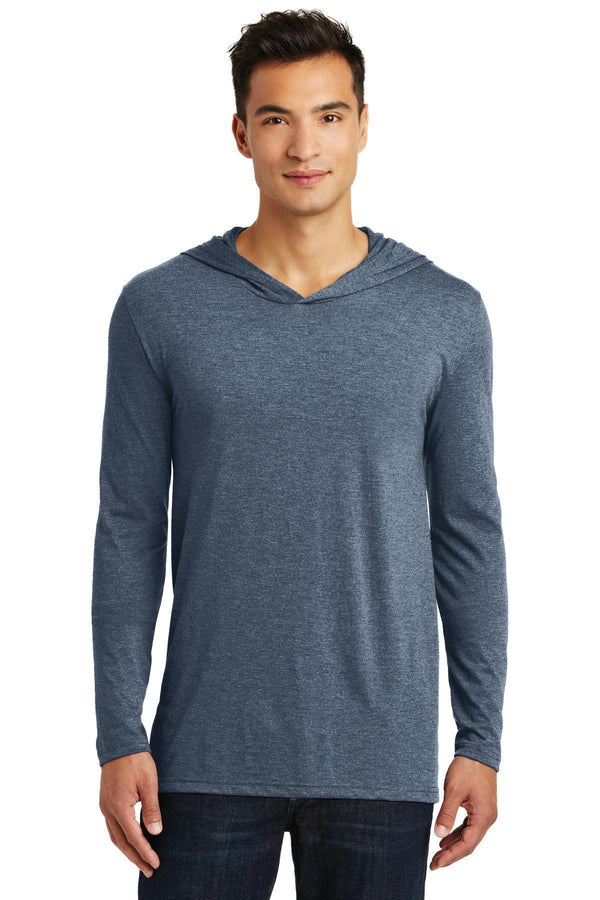 District Made Men's Perfect Tri Long Sleeve Hoodie. DM139-T-shirts-Navy Frost-4XL-JadeMoghul Inc.