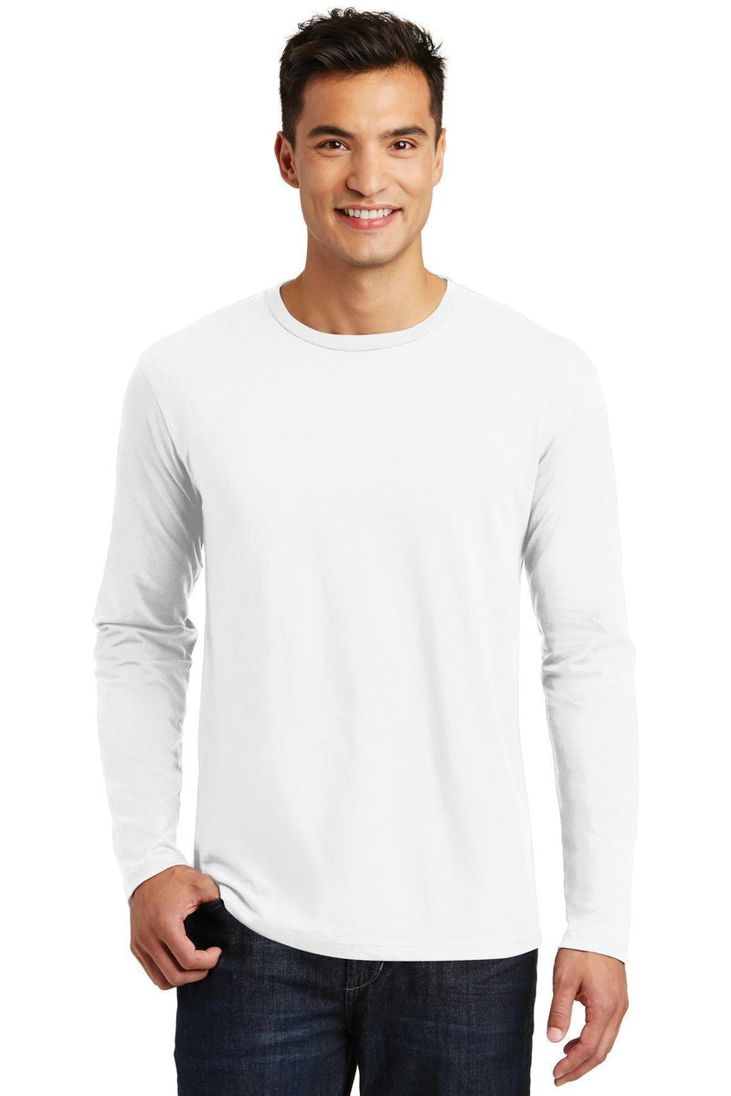 District Made Men's Perfect Weight Long Sleeve Tee. DT105-T-shirts-Bright White-4XL-JadeMoghul Inc.