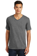 District Made Men's Perfect Weight V-Neck Tee. DT1170-T-shirts-Heathered Nickel-4XL-JadeMoghul Inc.