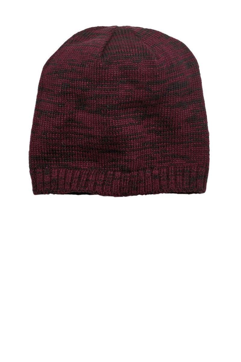 District - Spaced-Dyed Beanie DT620-Caps-Maroon/ Black-OSFA-JadeMoghul Inc.