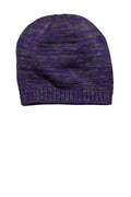 District - Spaced-Dyed Beanie DT620-Caps-Purple/ Charcoal-OSFA-JadeMoghul Inc.