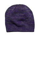 District - Spaced-Dyed Beanie DT620-Caps-Purple/ Charcoal-OSFA-JadeMoghul Inc.