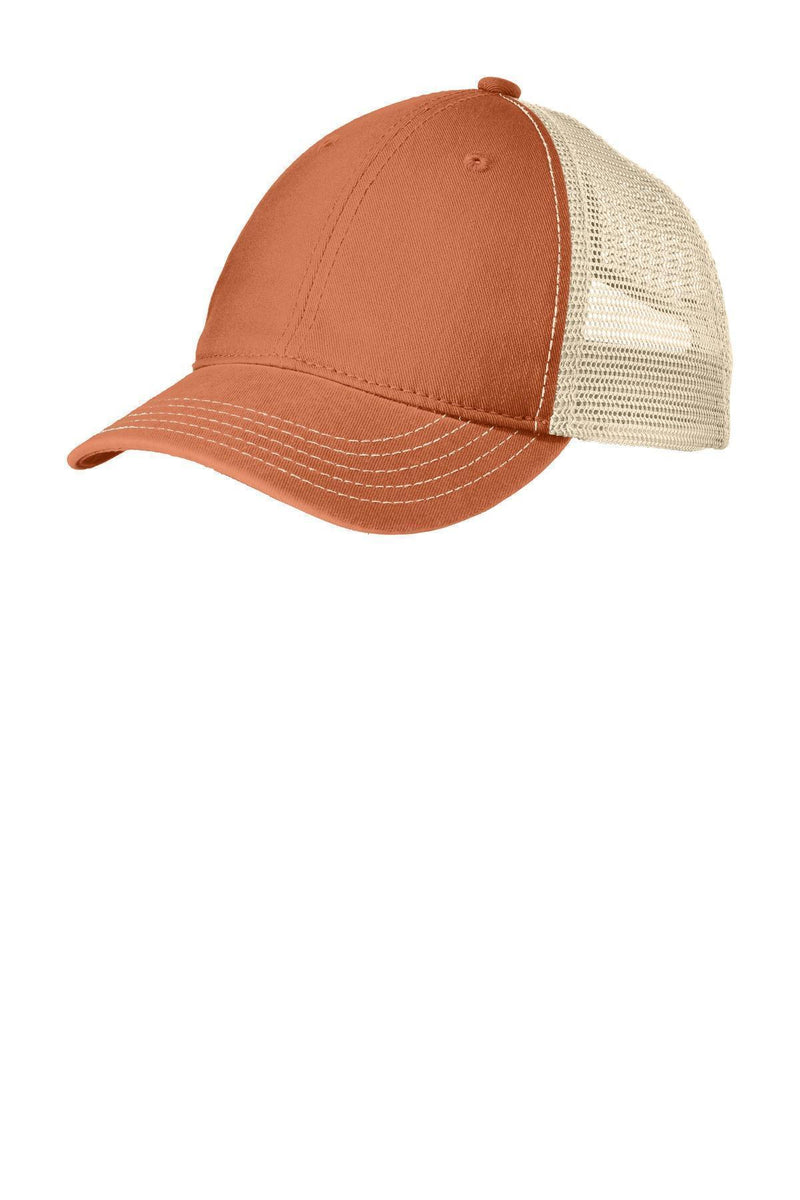 District Super Soft MeshBack Cap. DT630-Caps-Burnt Orange/ Stone-OSFA-JadeMoghul Inc.