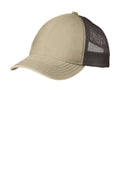 District Super Soft MeshBack Cap. DT630-Caps-Khaki/ Chocolate Brown-OSFA-JadeMoghul Inc.