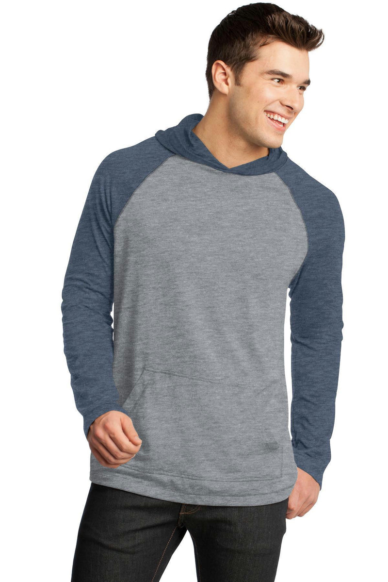 District - Young Men's 50/50 Raglan Hoodie. DT128-Juniors & Young Men-Heathered Dark Navy/ Heathered Nickel-4XL-JadeMoghul Inc.