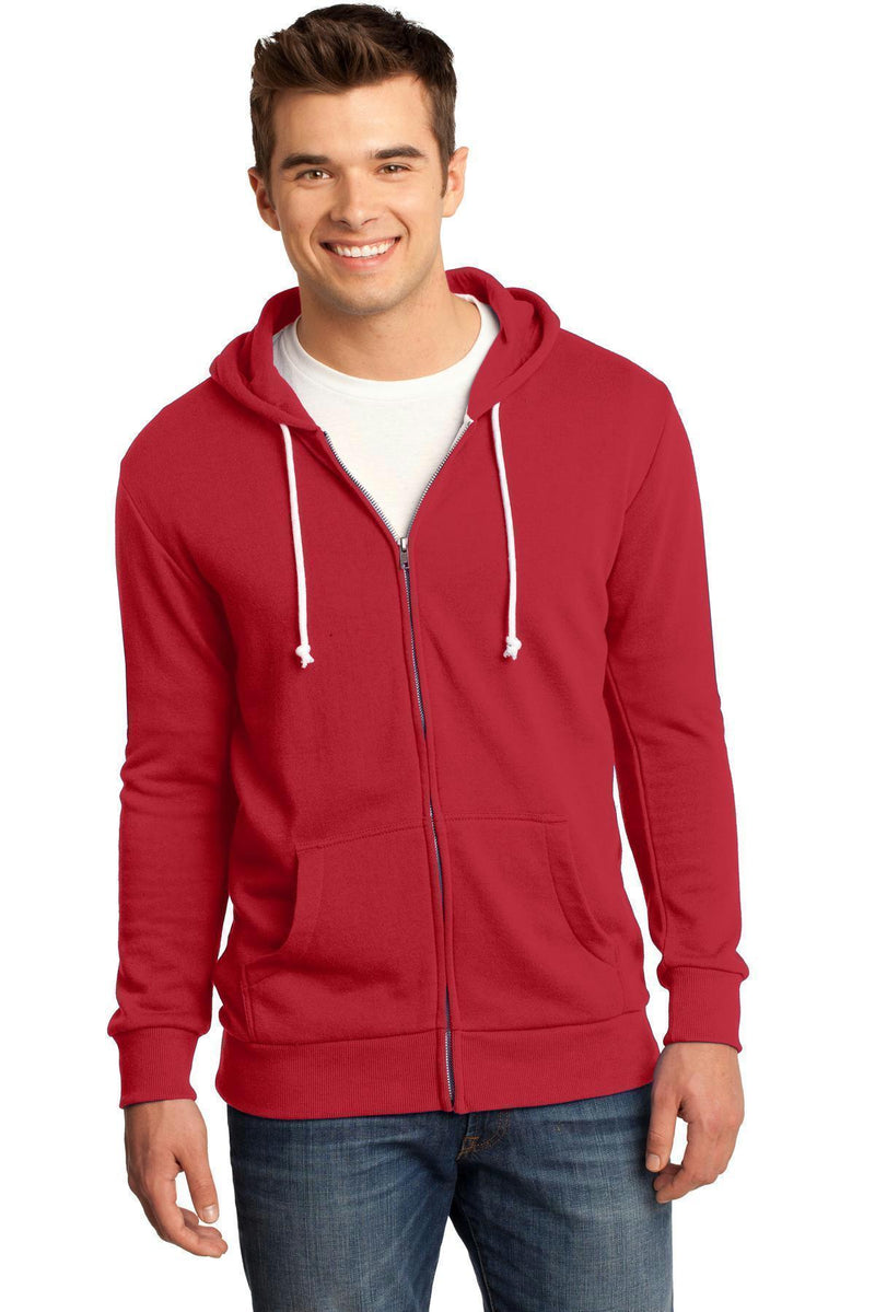 District - Young Mens Core Fleece Full-Zip Hoodie DT190-Sweatshirts/fleece-New Red-4XL-JadeMoghul Inc.