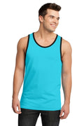 District - Young Men's Cotton Ringer Tank DT1500-T-shirts-Aquamarine/ Black-4XL-JadeMoghul Inc.