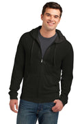 District Young Mens Jersey Full-Zip Hoodie. DT1100-Sweatshirts/fleece-Black-4XL-JadeMoghul Inc.