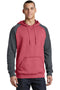 District Young Men's Lightweight Fleece Raglan Hoodie. DT196-Sweatshirts/Fleece-Heathered Red/ Heathered Charcoal-4XL-JadeMoghul Inc.