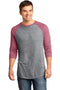 District - Young Mens Microburn 3/4-Sleeve Raglan Tee. DT162-T-shirts-Sangria/ Heathered Nickel-3XL-JadeMoghul Inc.