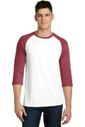 District Young Men's Very Important Tee 3/4-Sleeve Raglan. DT6210-T-shirts-Heathered Red/ White-4XL-JadeMoghul Inc.