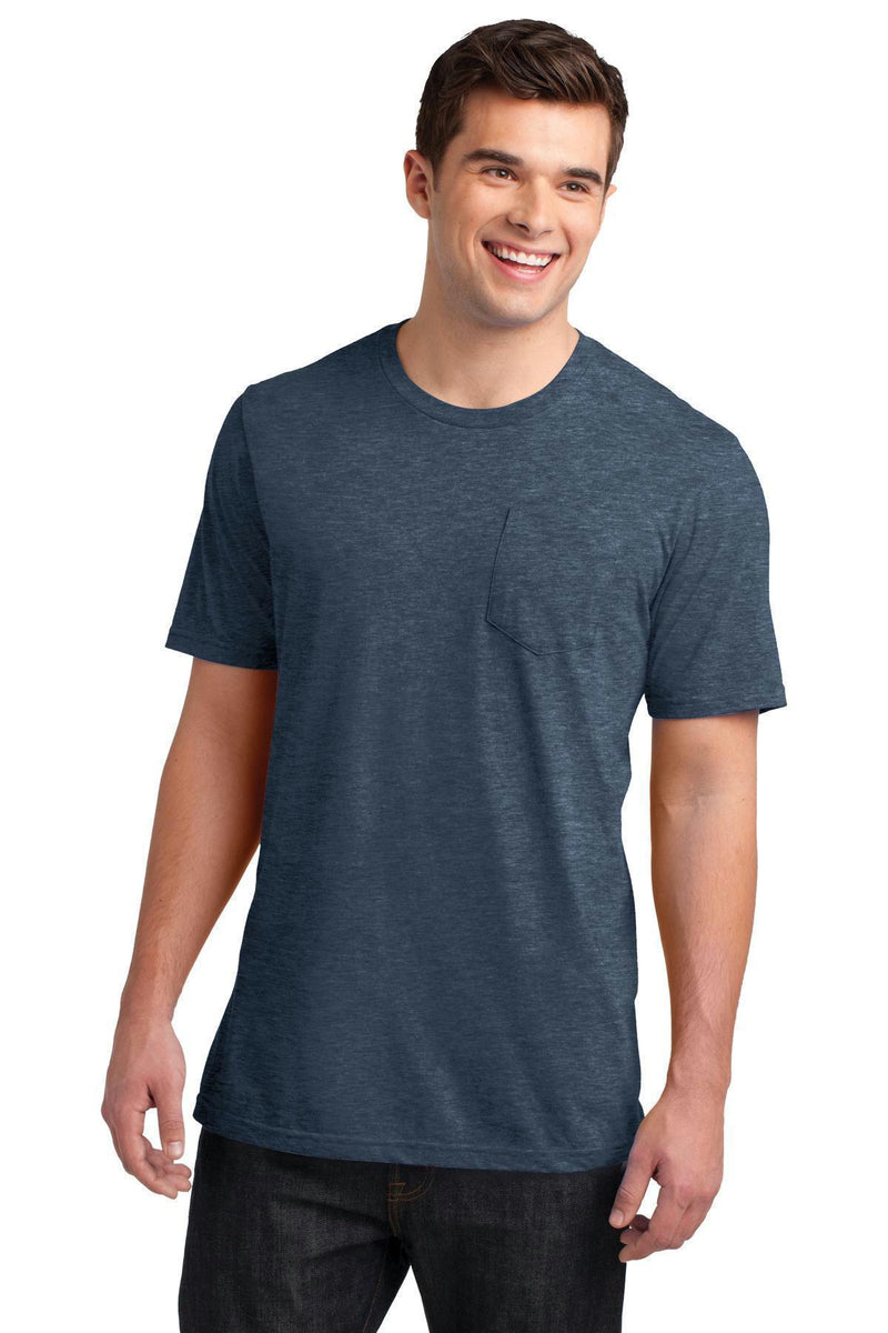 District Young Men's Very Important Tee with Pocket DT6000P-T-shirts-Heathered Navy-4XL-JadeMoghul Inc.