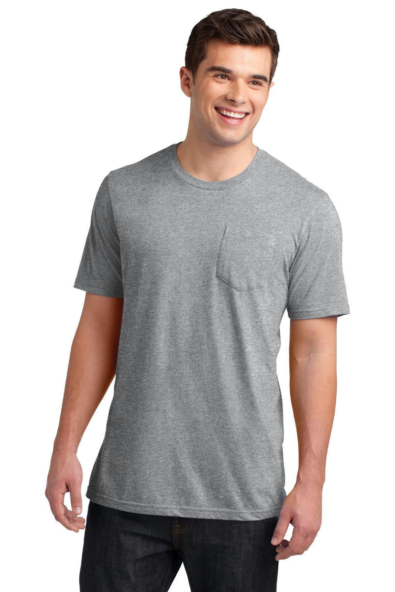 District Young Men's Very Important Tee with Pocket DT6000P-T-shirts-Light Heather Grey-4XL-JadeMoghul Inc.