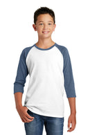 District Youth Very Important Tee 3/4-Sleeve . DT6210Y-T-shirts-Heathered Navy/ White-L-JadeMoghul Inc.