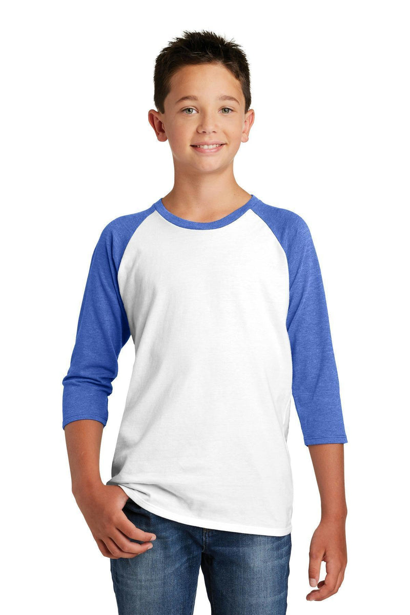 District Youth Very Important Tee 3/4-Sleeve . DT6210Y-T-shirts-Royal Frost-L-JadeMoghul Inc.