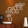 DIY Circles Wall Mirror Stickers Vinyl Art Mural Wall Sticker Room Decoration Sofa TV Background Home Wall Decor Dropshipping-24 Pcs Mirror Circle-JadeMoghul Inc.