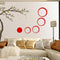 DIY Circles Wall Mirror Stickers Vinyl Art Mural Wall Sticker Room Decoration Sofa TV Background Home Wall Decor Dropshipping-5 Pcs Red Circle-JadeMoghul Inc.
