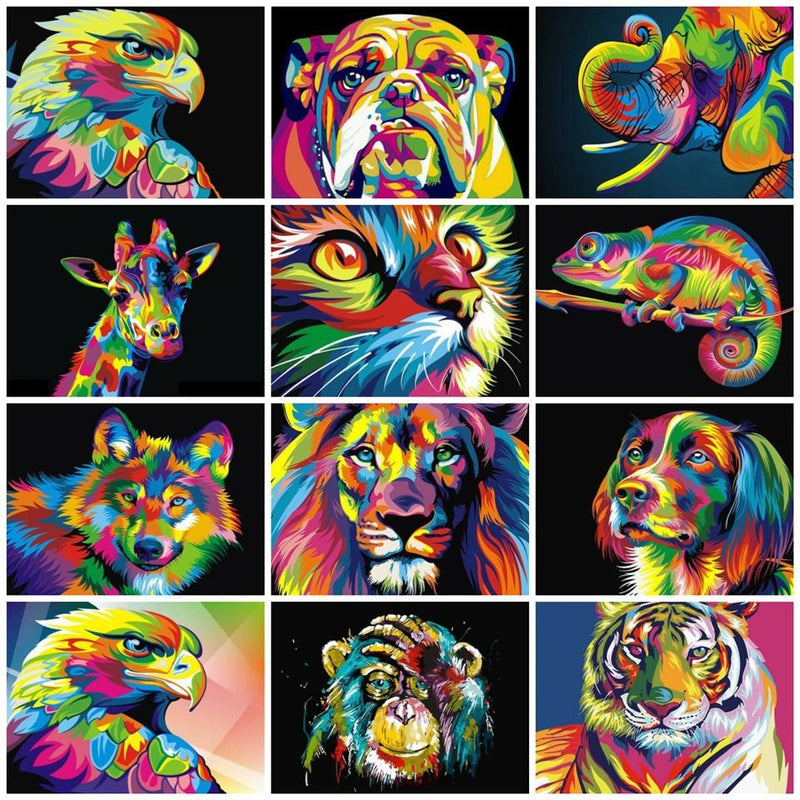 DIY Paints By Numbers Cat Dog Animals 50x40cm Art Pictures Set Coloring Decorative Canvas Wall Artcraft Oil Painting By Numbers AExp