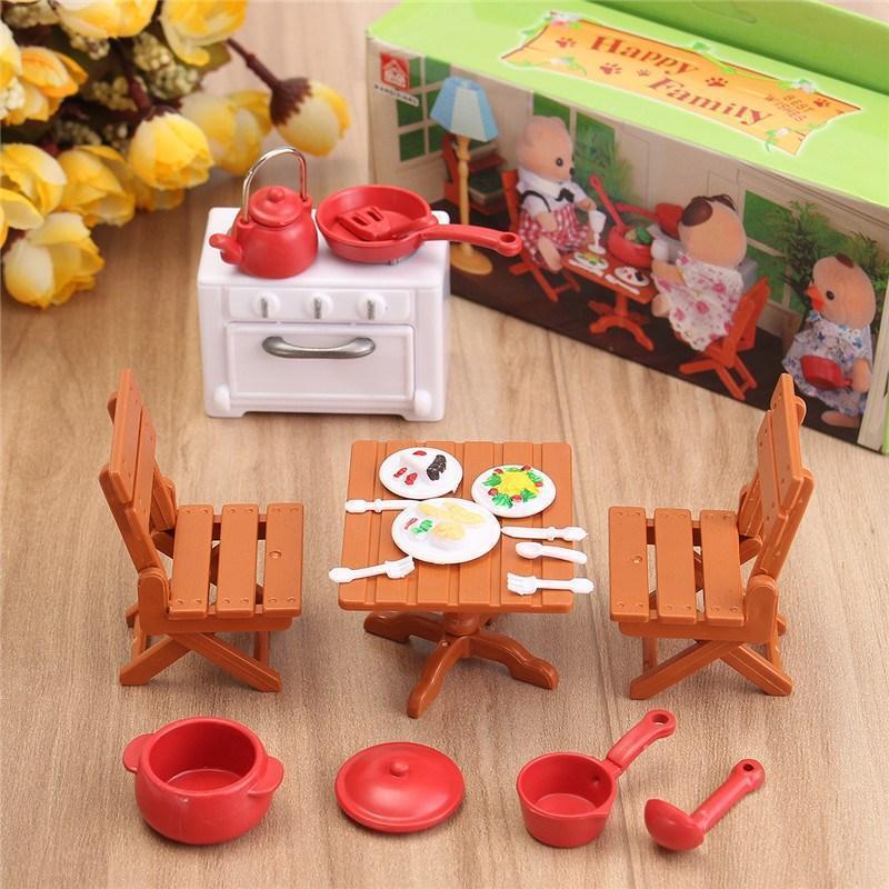 DIY Plastic DollHouse Mini Picnic Set Acessories For Children 1/12 Dolls House Miniatura Decor Table Furniture Toy Sets--JadeMoghul Inc.