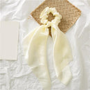 DIY Solid/Floral Print Bow Satin Long Ribbon Ponytail Scarf Hair Tie Scrunchies Women Girls Elastic Hair Bands Hair Accessories JadeMoghul Inc. 