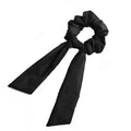 DIY Solid/Floral Print Bow Satin Long Ribbon Ponytail Scarf Hair Tie Scrunchies Women Girls Elastic Hair Bands Hair Accessories JadeMoghul Inc. 