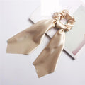 DIY Solid/Floral Print Bow Satin Long Ribbon Ponytail Scarf Hair Tie Scrunchies Women Girls Elastic Hair Bands Hair Accessories JadeMoghul Inc. 