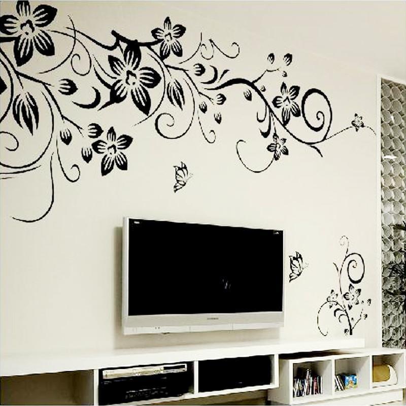 DIY Wall Art Decal Decoration Fashion Romantic Flower Wall Sticker/ Wall Stickers Home Decor 3D Wallpaper Free Shipping--JadeMoghul Inc.